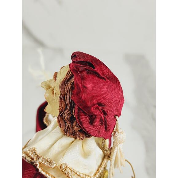 Christmas Victorian Harlequin Jester Rare Aldik Doll Ornament 13" Tradition Gold - Picture 10 of 16